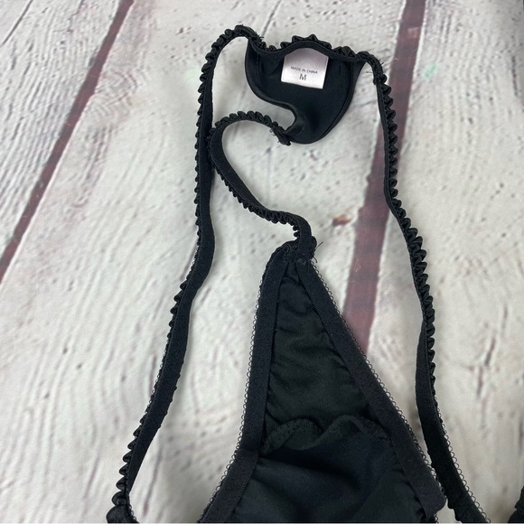 Vintage Y2K Victoria’s Secret Silk Mini Slip Dress Sheer Lace Size M Black - Picture 13 of 15